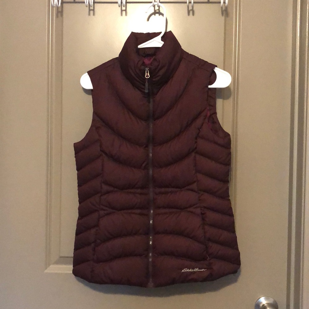 Eddie Bauer Maroon Vest Down Small